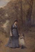 Madame Stumpf et sa fille (mk11), Jean Baptiste Camille  Corot